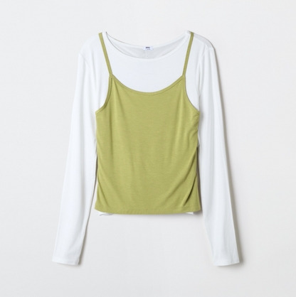 韓國 SPAO Halter Neck Layered Long Sleeve T-Shirt【SP343】