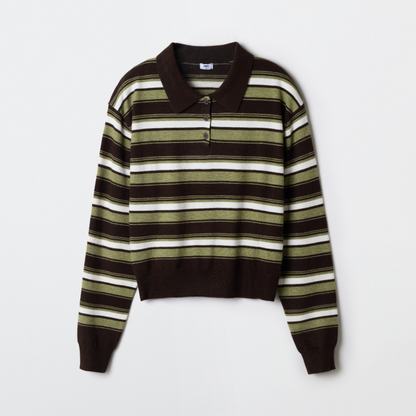 韓國 SPAO Multi-Stripe Collar Neck Knit【SP363】