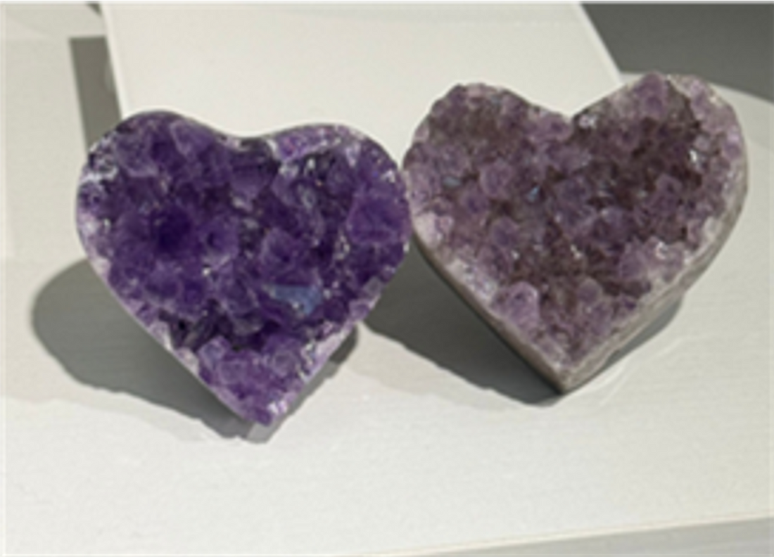 紫晶愛心 送亞克力座【SE412】