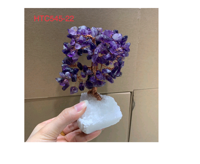 紫晶白水晶底座（中）【SE819】