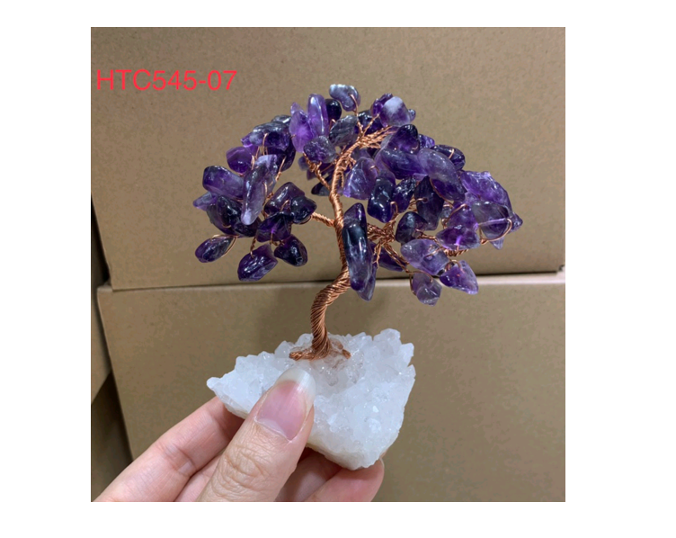 紫水晶白水晶底座（小）【SE805】