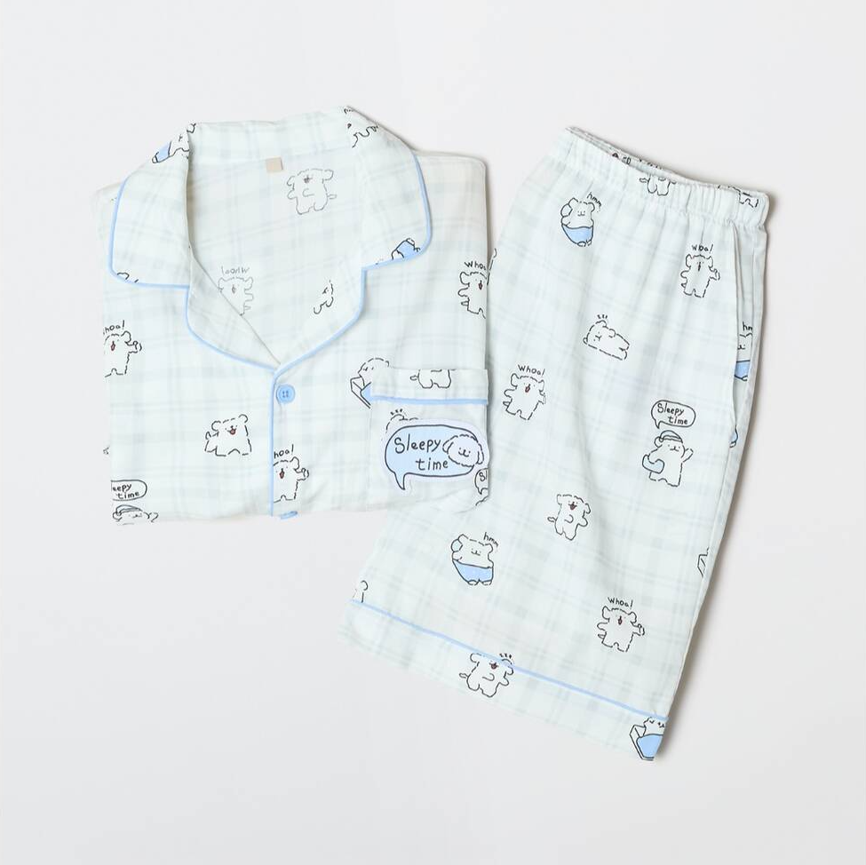韓國 SPAO Maltese Good Time Short Sleeve Pajamas【SP380】
