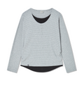 韓國 Lifework Women's Layered Henley Neck Long Sleeve T-Shirt【SC150】