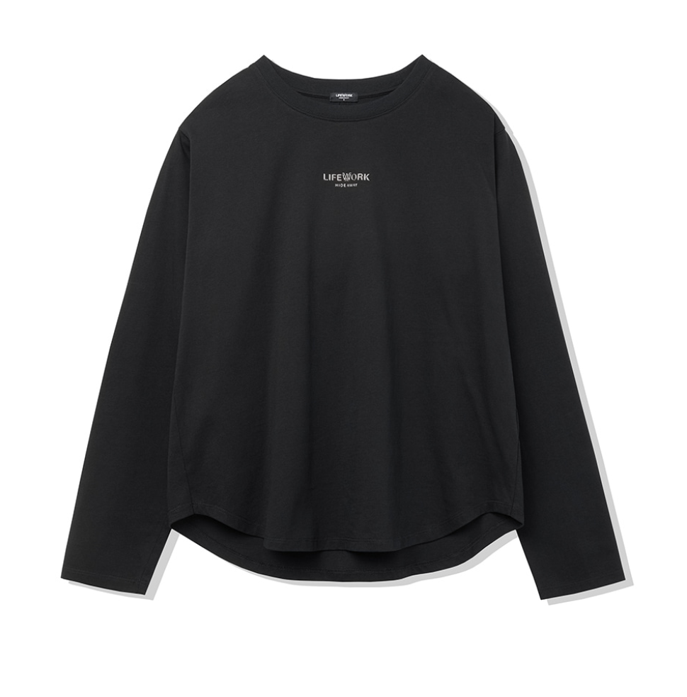 韓國 Lifework Women's High Frequency Logo Lettering Long-Sleeved T-Shirt【SC153】