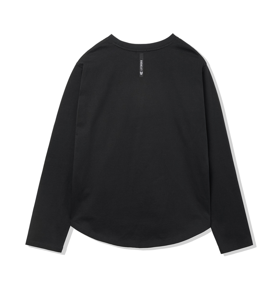 韓國 Lifework Women's High Frequency Logo Lettering Long-Sleeved T-Shirt【SC153】