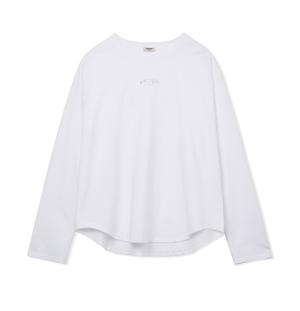 韓國 Lifework Women's High Frequency Logo Lettering Long-Sleeved T-Shirt【SC153】