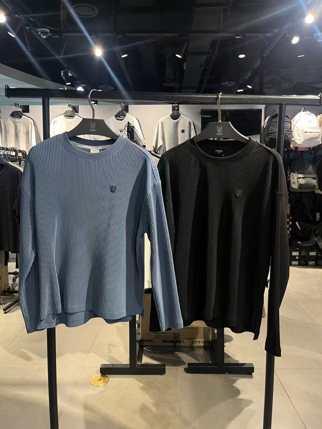 韓國 Lifework Women's Pleated Round Long Sleeve T-Shirt【SC154】