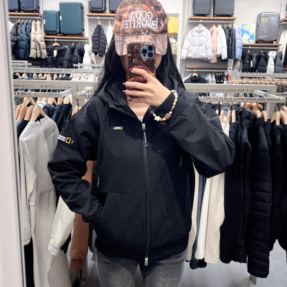 韓國 National Geographic Archelon Double Warm Fleece Woven Hooded Zip-Up【NG206】