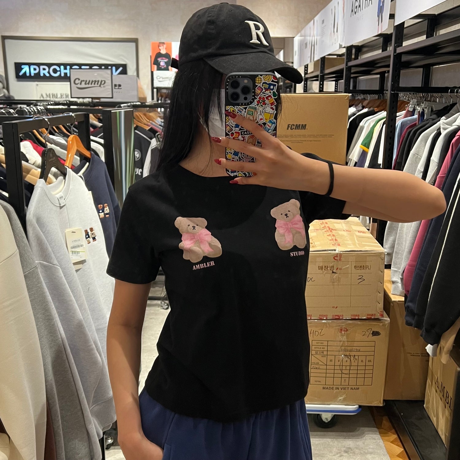 韓國 Ambler Ribbon Bear Crop Short Sleeve T-shirt 【AR003】 - STT Mall HK 靚太網購