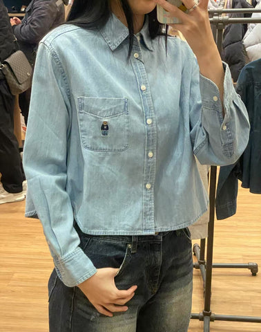 【現貨】韓國 Who.A.U Steve Crop Denim Shirts【WA074】 - STT Mall HK 靚太網購