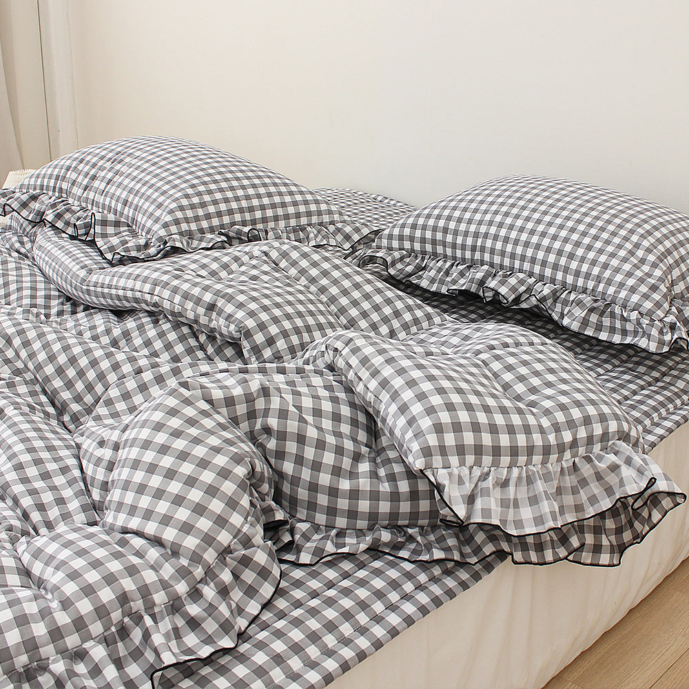 韓國 週日格紋荷葉邊【SM410】