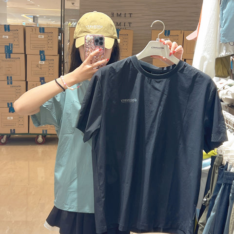 韓國 Discovery Fresh Event Woven Short Sleeve T-Shirt凉爽防晒面料【DY041】