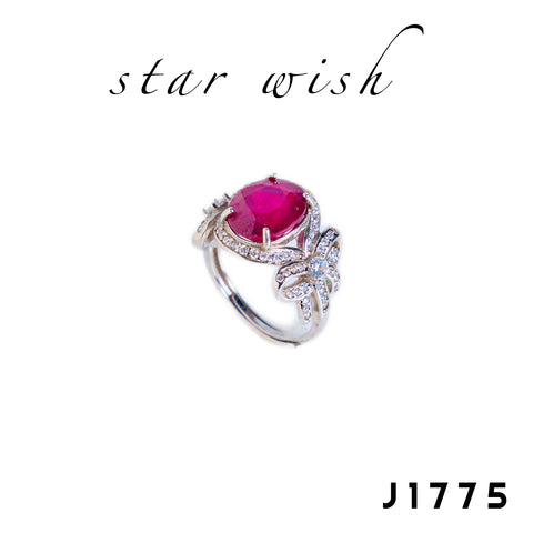 Star Wish S925銀 紅寶石戒指 J1775【SS522】