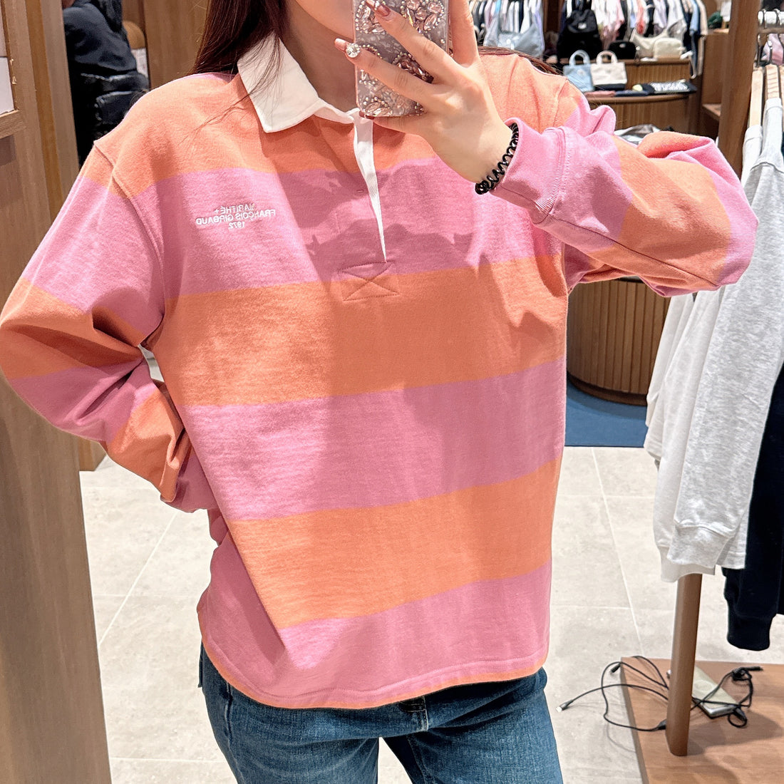 韓國 Marithe Francois Girbaud STRIPE RUGBY T-SHIRT【MF440】