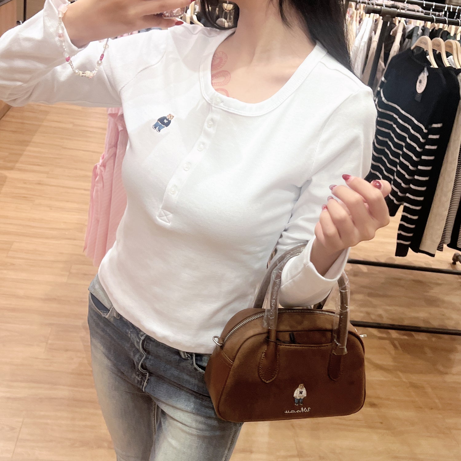 韓國 Who.A.U Sude Boston Bag【WA198】
