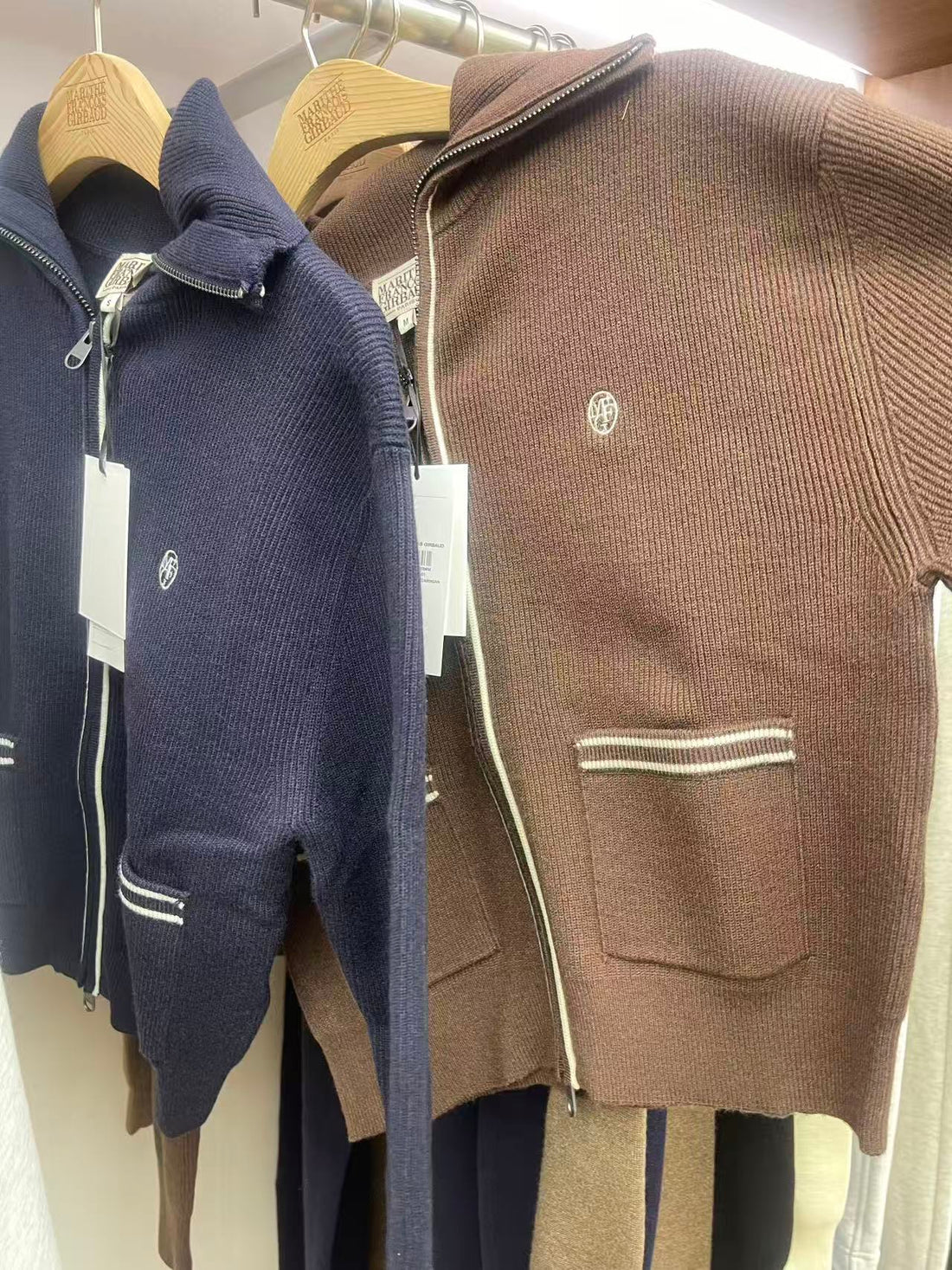 韓國 Marithe Francois Girbaud W Big Collar Zip-Up Cardigan【MF690】