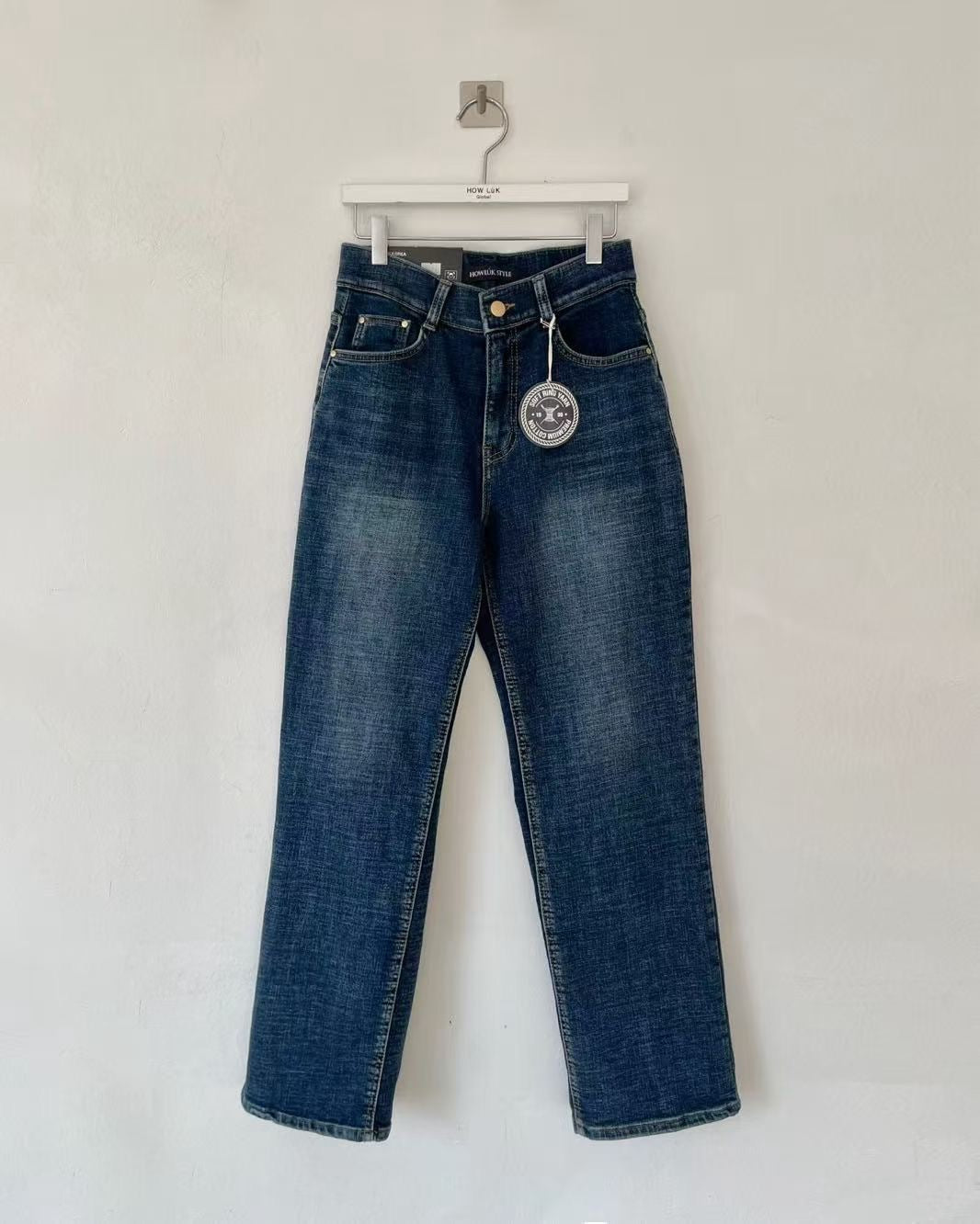 韓國 HowLuk 牛仔褲 刷薄毛  (冬季款)【H2560】