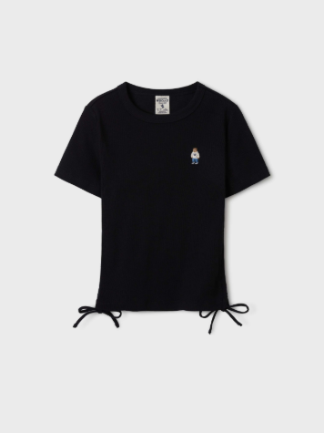 韓國 Who.A.U Steve Ribbed Shirring T-Shirt【WA159】
