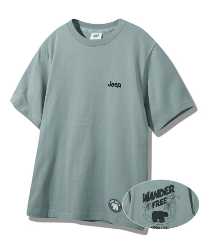 韓國 Jeep Wonderfree Bear Loose Fit T-Shirt【JP041】