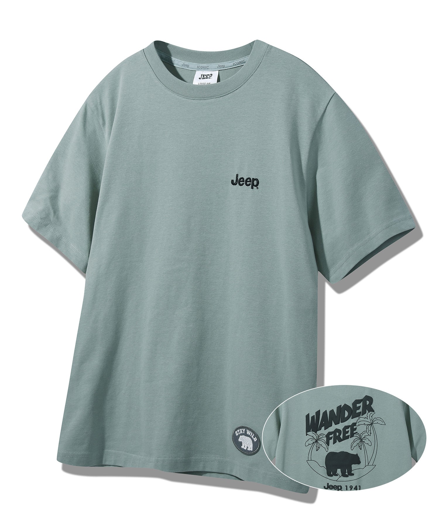 韓國 Jeep Wonderfree Bear Loose Fit T-Shirt【JP041】