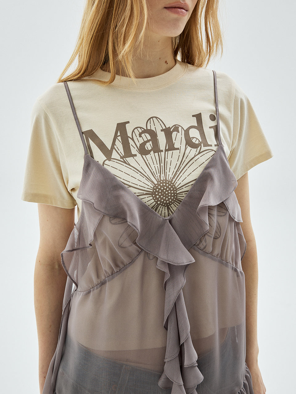 韓國 Mardi Mercredi SLIM TSHIRT FLOWERMARDI【MM033】