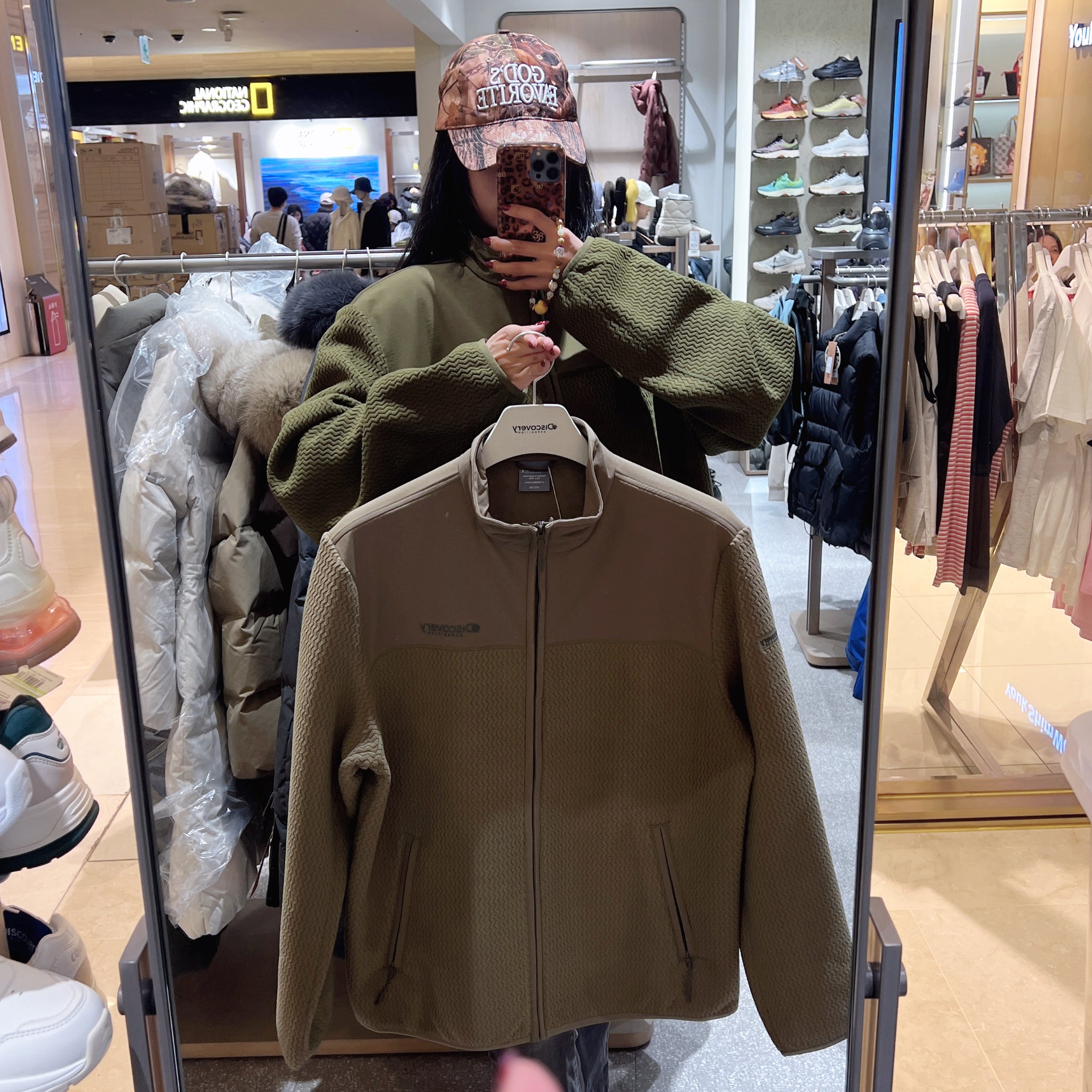 韓國 Discovery Men's Jacquard Fleece Jacket【DY061】