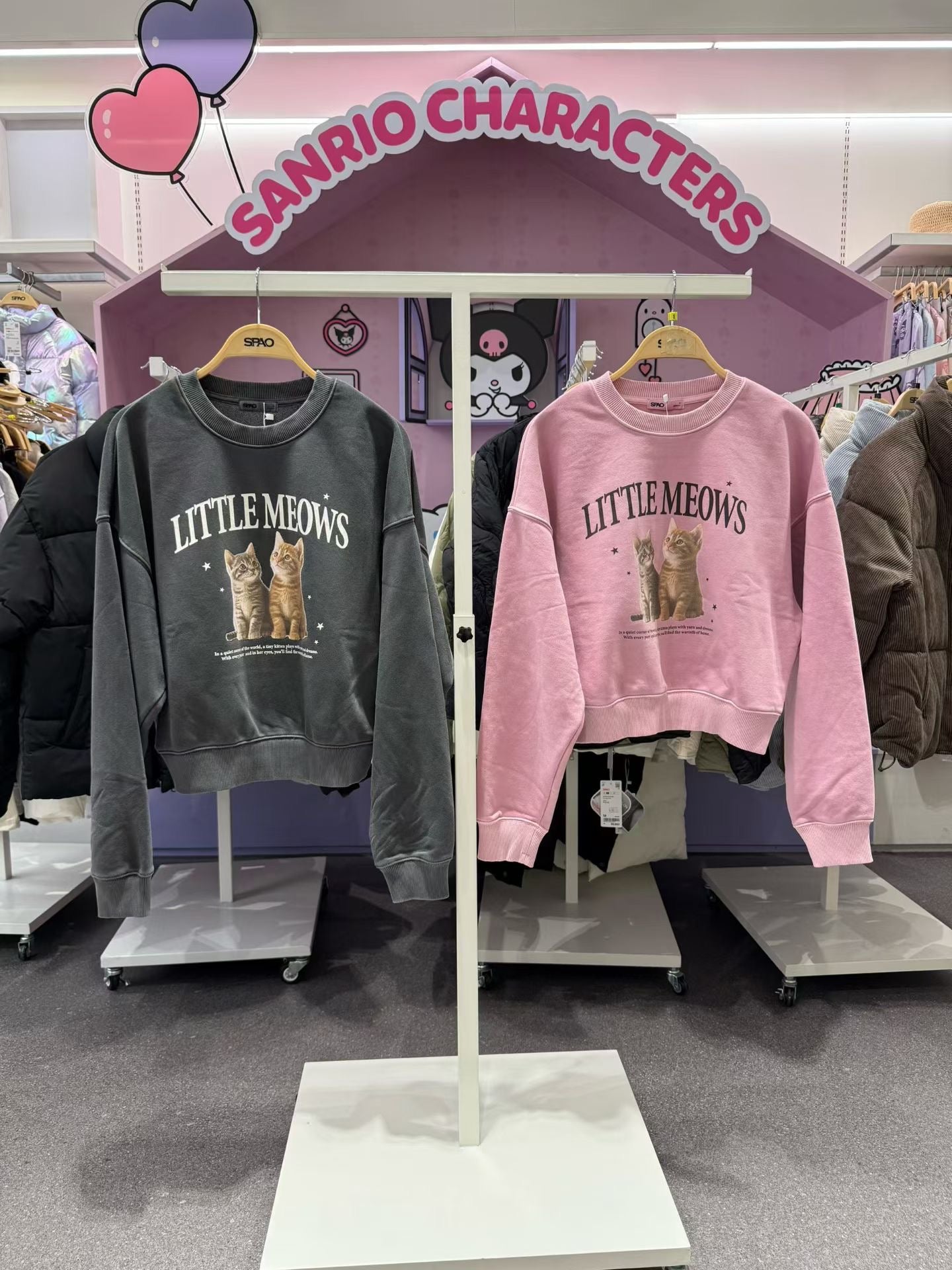 韓國 SPAO CAT Crop Sweatshirt【SP287】