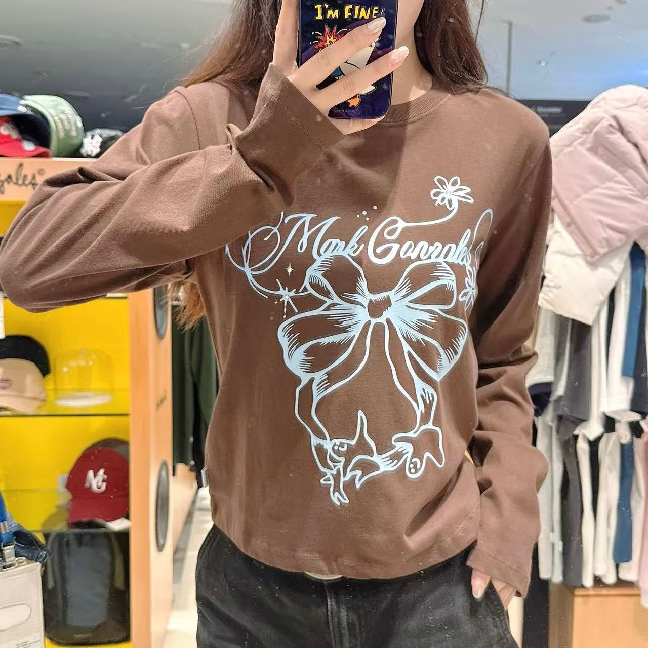 韓國 Mark Gonzales Women's Ribbon Graphic T-Shirt【MG163】