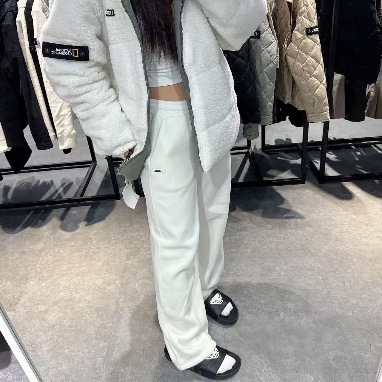 韓國 National Geographic Women's Puffin Micro Fleece Hybrid Pants【NG125】