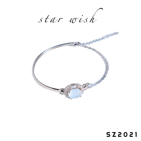 Star Wish S925銀 水沫玉半手鐲 SZ2021【SS481】