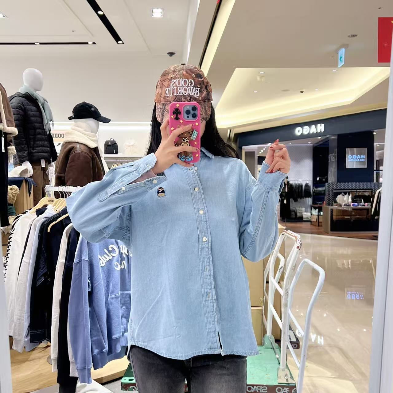 韓國 SPAO Woody Overfit Denim Shirt【SP317】