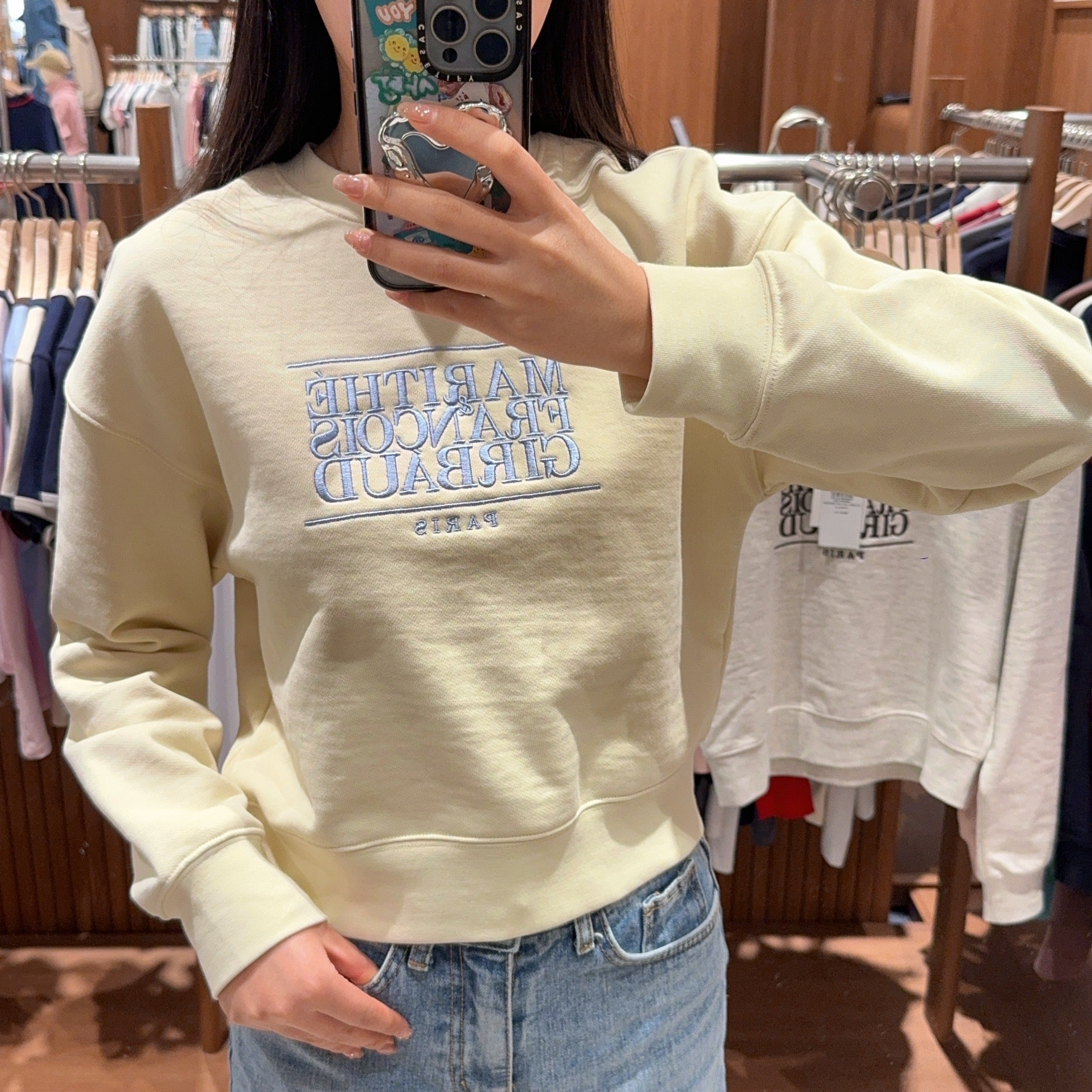 韓國 Marithe Francois Girbaud W CLASSIC LOGO CROP SWEATSHIRT【MF323】