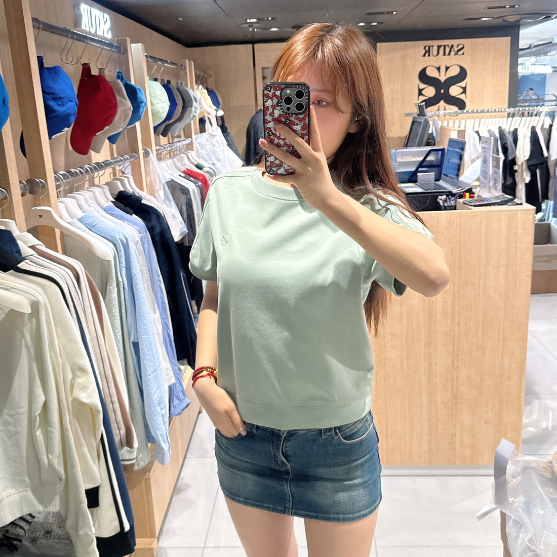 韓國 Satur Lawton Crop Half Sweatshirt【SR128】