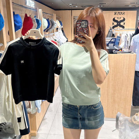 韓國 Satur Lawton Crop Half Sweatshirt【SR128】