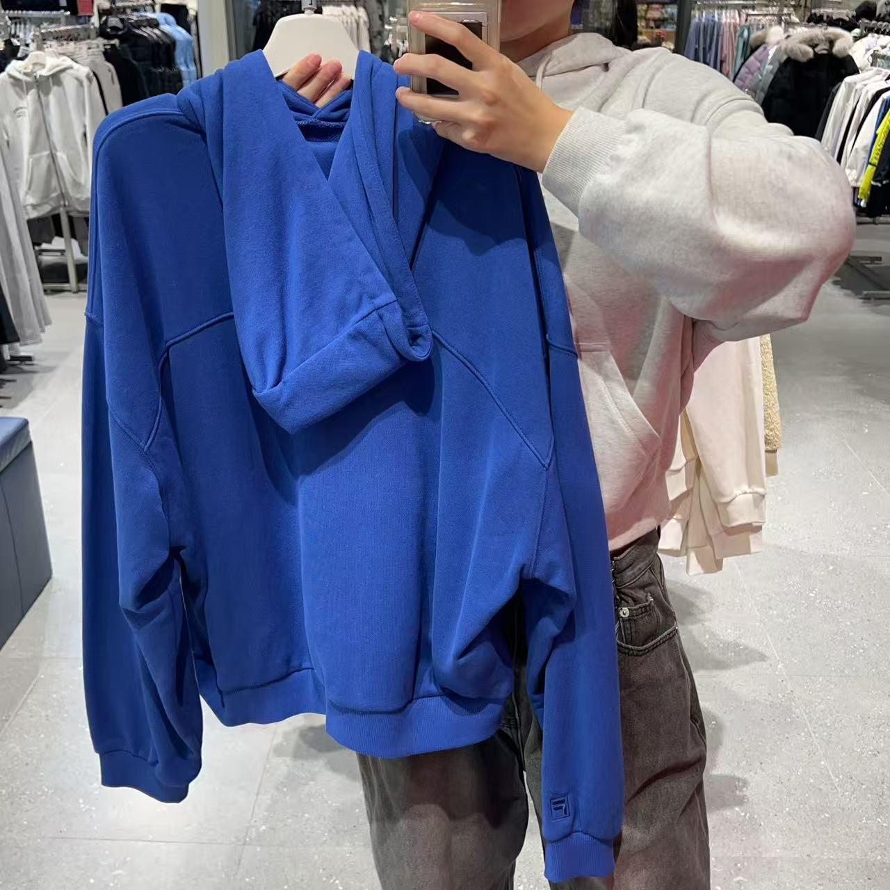 韓國 FILA Semi-Crop Small Logo Hoodie【FA049】