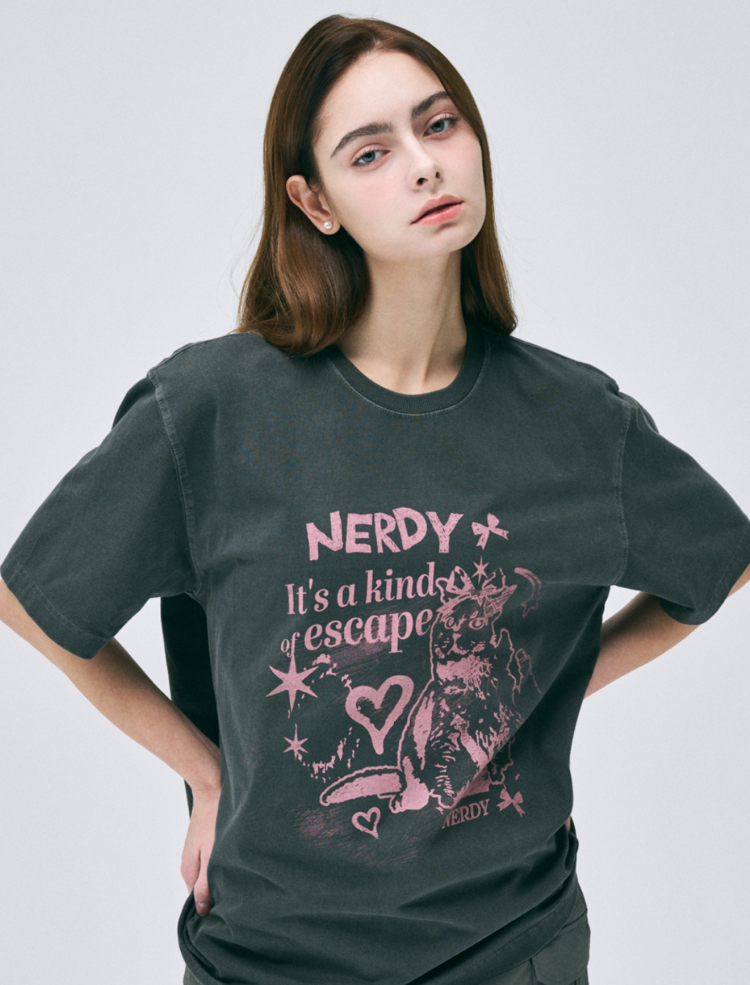 韓國 Nerdy Tomboy Nero Pigment S/S T-Shirt【NY020】