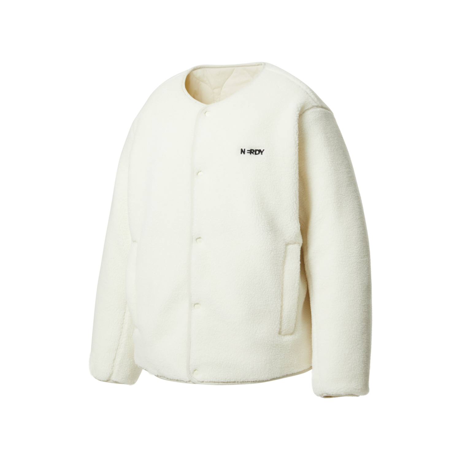 韓國 Nerdy Reversible Collarless Fleece Jacket【NY068】