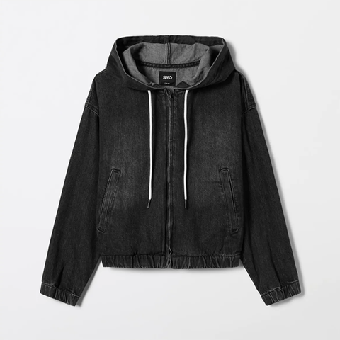 韓國 SPAO Women's Denim Hooded Zip-Up【SP225】