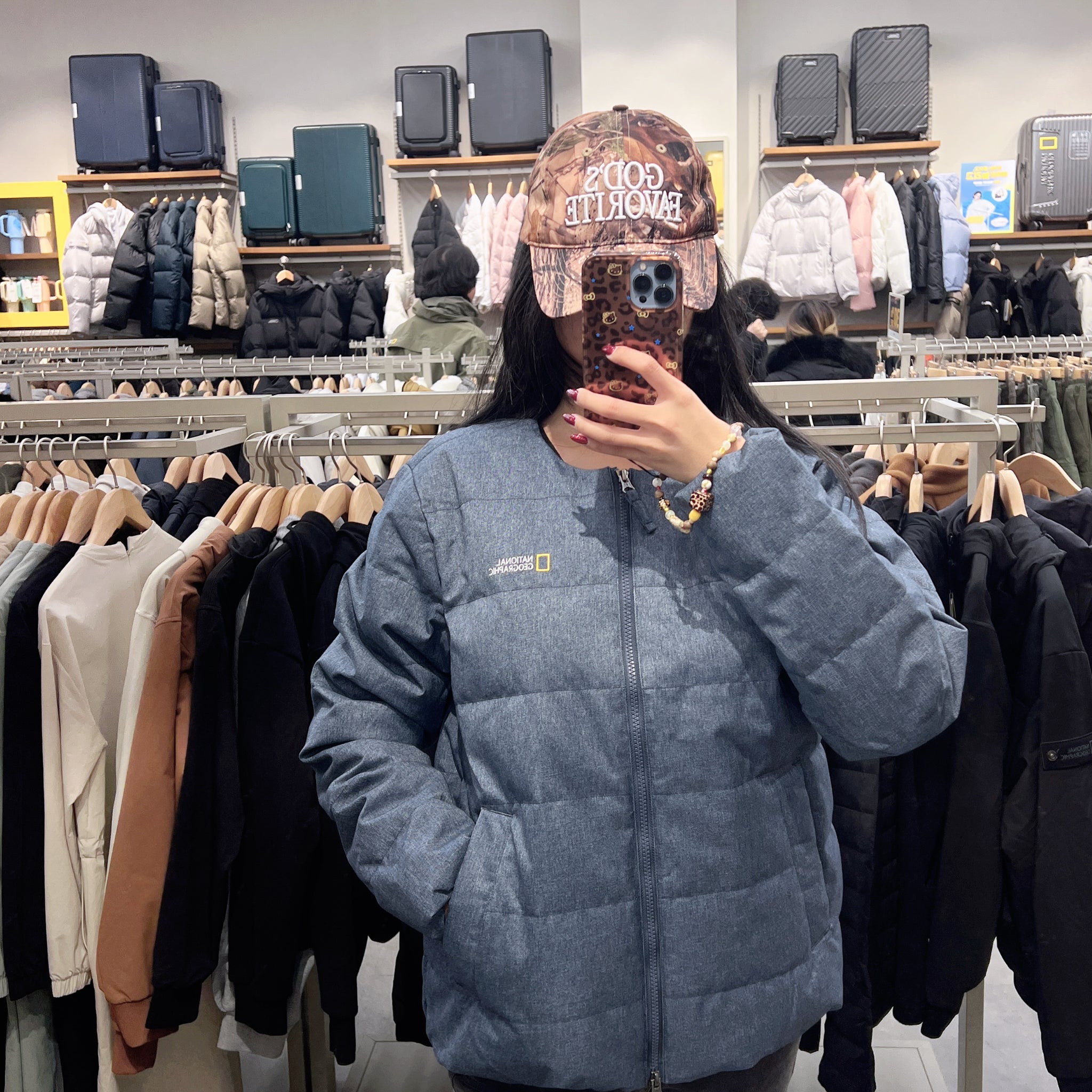 韓國 National Geographic Heron U-Neck Lightweight Goose Down Denim Down (鵝絨)【NG216】