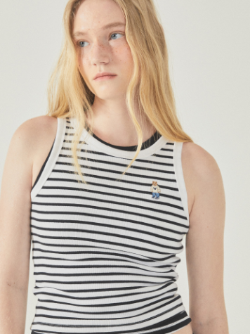 韓國 Who.A.U Steve Ribbed Stripe Sleeveless【WA157】
