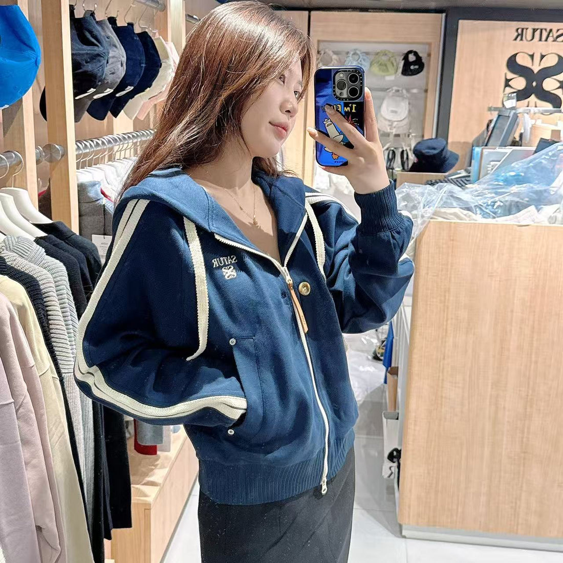 韓國 Satur Lawton Loose Fit Hooded Zip-Up【SR129】