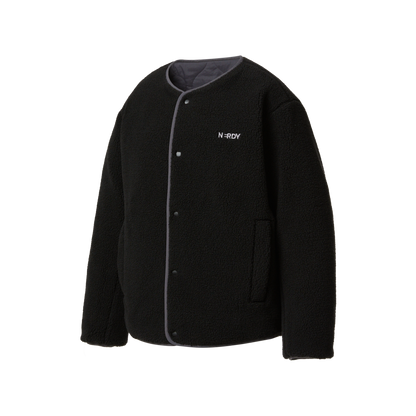 韓國 Nerdy Reversible Collarless Fleece Jacket【NY068】