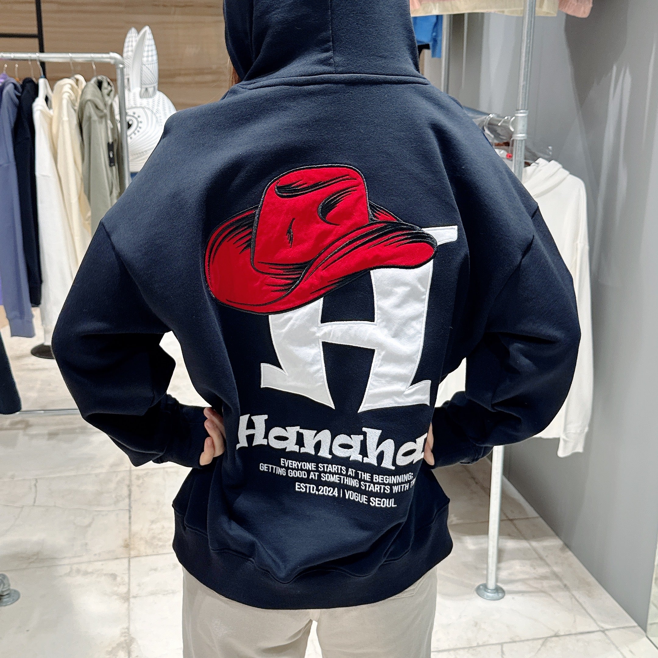 韓國 HANAHAII 刺繡草帽連帽衞衣【HA026】 - STT Mall HK 靚太網購