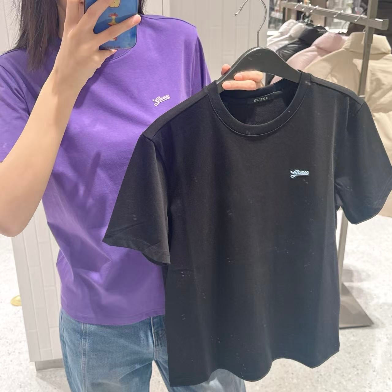 韓國 Guess Men's Mini Guess Flowing Short Sleeve T-Shirt【GU007】