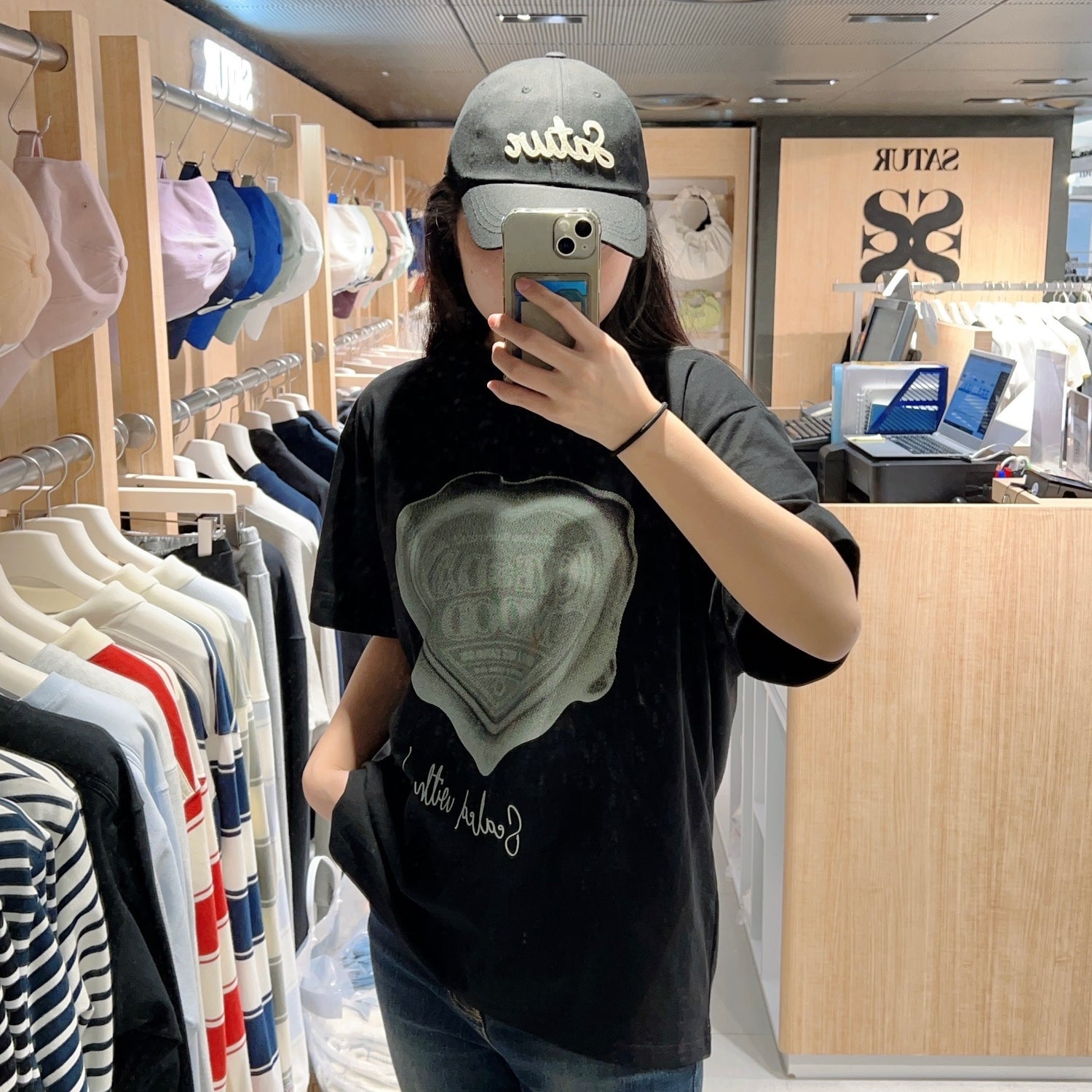 韓國 Satur Saturday Retro Mood Graphic T-Shirt【SR101】