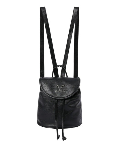 韓國 Mucent Runel Metal Logo Leather Mini Backpack【MU096】