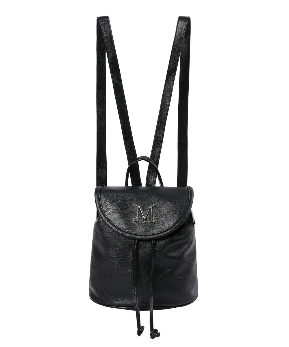 韓國 Mucent Runel Metal Logo Leather Mini Backpack【MU096】