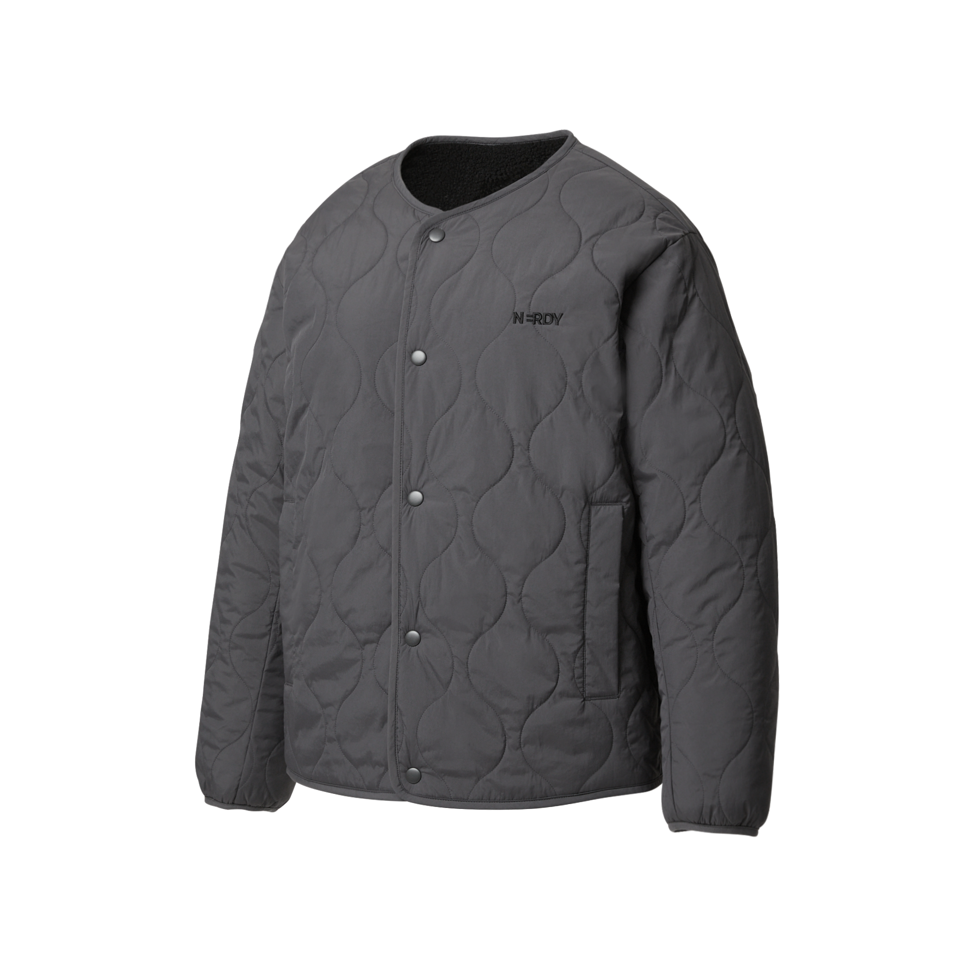 韓國 Nerdy Reversible Collarless Fleece Jacket【NY068】