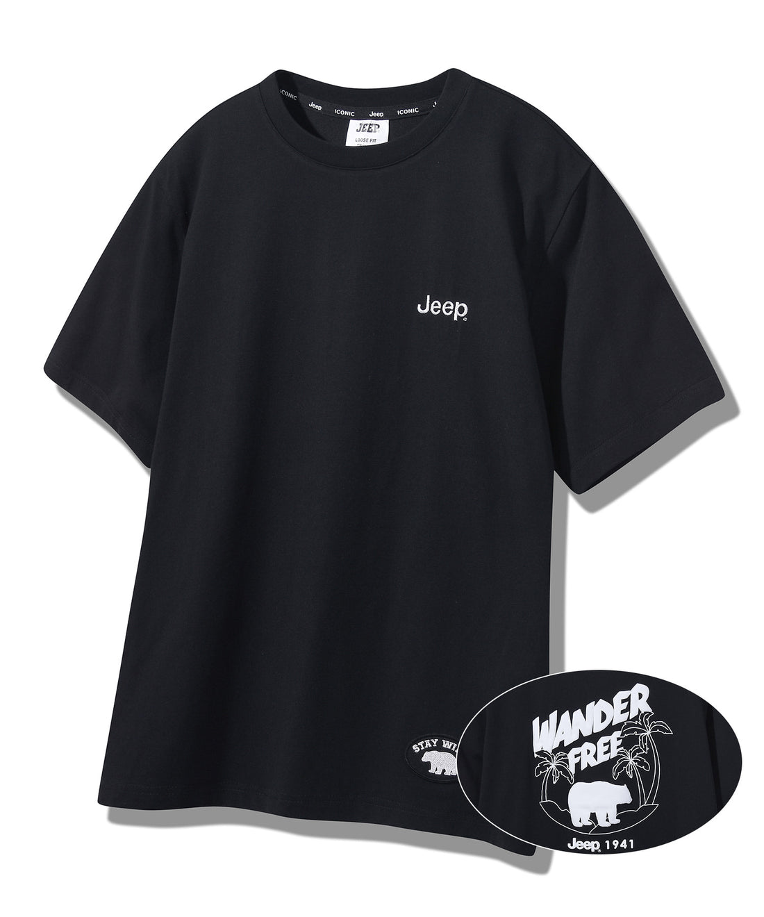 韓國 Jeep Wonderfree Bear Loose Fit T-Shirt【JP041】