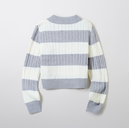 韓國 SPAO Cable Semi-Open Crop Sweater【SP211】